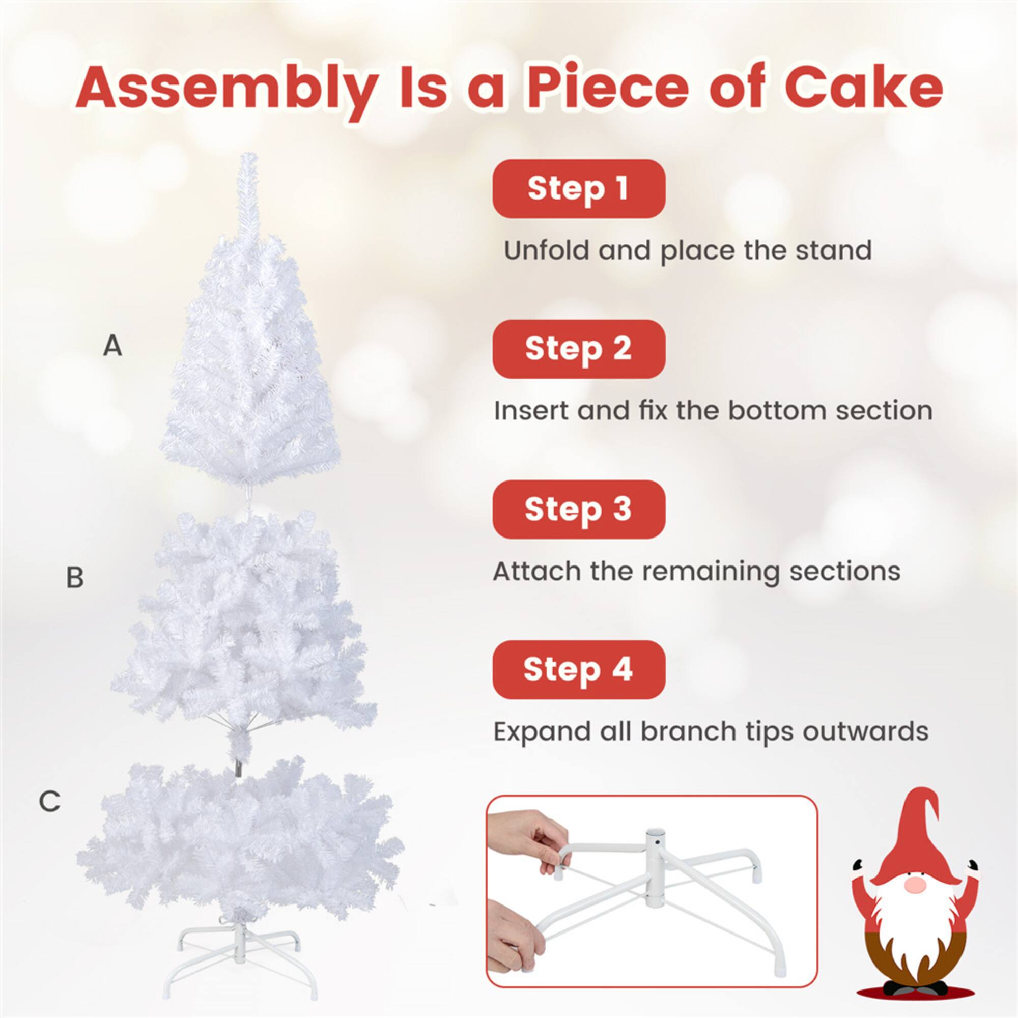 7ft. Unlit White Pine Artificial Christmas Tree